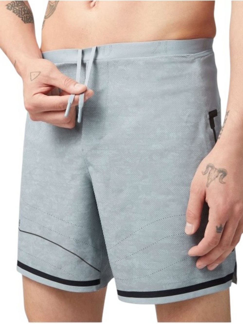 Lululemon All Terrain Shorts Shredded Camo PU Blue Cast 1818 runners pockets